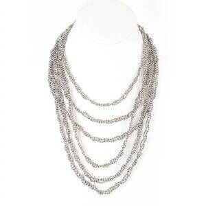 NEW SG LIQUID METAL women's multiple strand necklace in antique silver